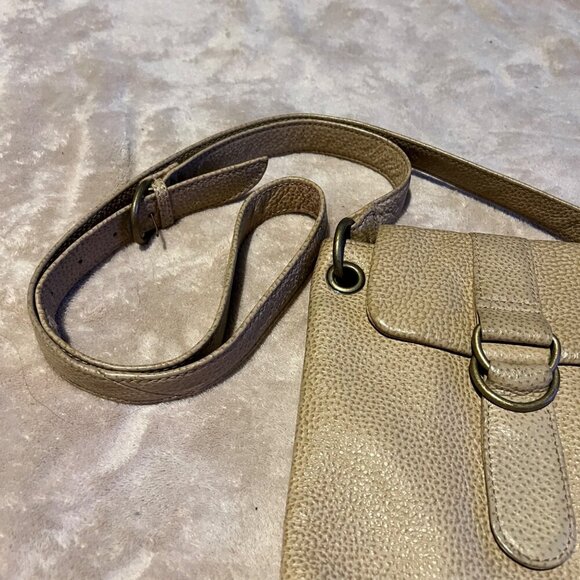 HOBO International Tan Pebble Leather Top Zip Pocket Crossbody Adjustable Strap - Picture 3 of 13